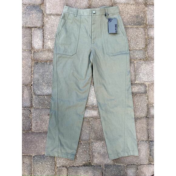 NWT G/Fore patch pocket stretch twill olive casual trouser size 6 - Picture 2 of 4